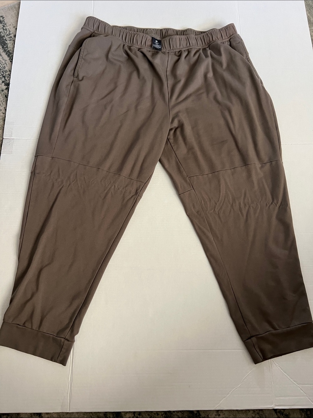 Men's Brown Elastic Waist Joggers - Casual Comfort